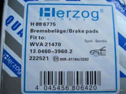 Bremsbel�ge vorne Ford Transit 91-2000 Herzog Germany