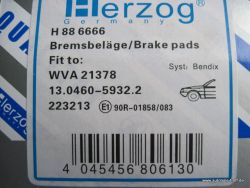 Bremsbel�ge vorne Mazda 626 Ford Probe USA Herzog Germany