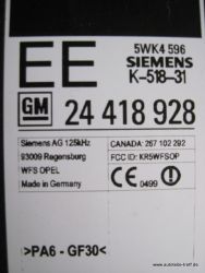 Opel Wegfahrsperre Lesespule 24418928 NEU