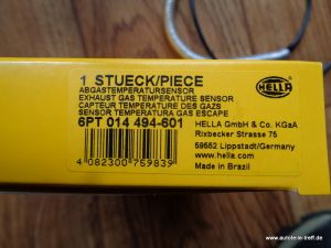 Sensor Abgastemperatur VW Caddy 3 Touran TDi Hella